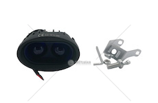 Led pracovní světlo - 2 výkonné LED, MODRÁ, 10-30V, 2X10W, 55MM, hliníkové