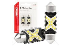 LED žárovka CANBUS 12SMD Festoon C5W 2016 41mm White 12/24V AMiO-04238