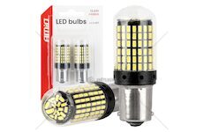 LED žárovka CANBUS BA15S P21W R10W R5W 600lm 144SMD Bílá 12V 24V AMiO-04473