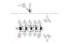 Ložiska klikového hřídele Avia AD100/422 - Sada na motor