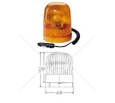Maják výstražný rotační 24v/36v h1 junor oranžový magnetický, kabel 1,5m 0205873_A