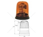 Maják výstražný rotační eco line ii 24v/70w pk22s/h3 178,5x150 pevná montáž 40510201_A