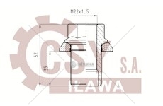 Matice disková m22x1,5/35x62x30,5 s otočnou podložkou pro hliníkové disky man, mercedes 0109979_A