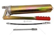 Mazací lis pákový 500ml zlatý - sada hadička + nástavec