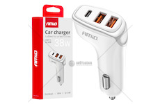 Nabíječka do auta 2x USB-A + USB-C 38W AMiO-03886