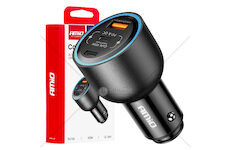 Nabíječka do auta 2x USB C port + USB A port 12/24V 95W AMiO-04372