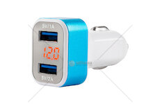 Nabíječka do auta 2x USB + voltmetr TEST-04 AMiO-01028