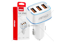 Nabíječka do auta 3x USB-A 30W 12/24V AMiO-03889