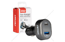 Nabíječka do auta Quick Charge s voltmetrem AMiO-04178