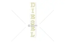 Nápis diesel - bílý - zlatá kontura | Z2538374.23