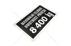 Nápis hmotnost přívěsu 8.400 kg | 7011-8400