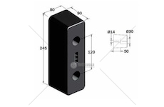 Nárazník - doraz pryžový 245x80x90 0144604_A