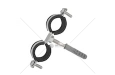 Objímka na trubky, dvojitá, 3/4" 26-30mm, s gumovou vložkou, dva šrouby GEKO