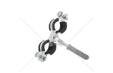 Objímka na trubky, dvojitá, 3/8" 15-19mm, s gumovou vložkou, dva šrouby GEKO