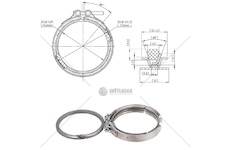 Objímka trubky výfuku s těsněním pr.129/151x22,16 - sada mercedes actros mp4/mp5 euro 6 0568087_A