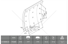 Obložení brzdové 19090.0 textar 175x410 volvo, rvi kerax 0030748_A