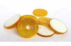 Odrazka oranžová kulatá 60mm s otvorem, samolepící 26108101_A