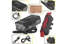 Osvětlení jízdního kola, sada přední 800lm/900mAh, zadní 120lm/120mAh KELTIN