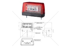 Osvětlení spz boční 12v/24v 6xled, červené, kabel 0,5m 0215396_A