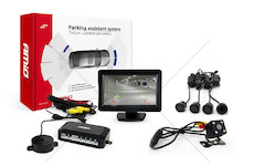 Parkovací asistent 4 senzory černé GOLD 18mm TFT01 4,3 `s kamerou night vision CAM-315 LED