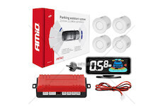 Parkovací asistent LED-GRAF 3D 4 senzorů bílých