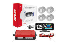 Parkovací asistent LED-GRAF 3D 4 senzorů stříbrných