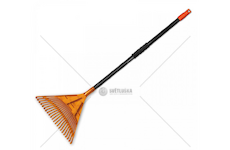 Plastové hrábě, 22 zubů, s kovovou násadou - BRADAS