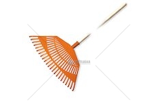 Plastové hrábě, 23 zubů s dřevěnou lakovanou násadou