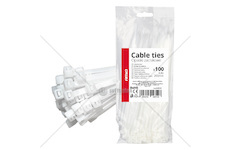 Plastové stahovací pásky, bílé 4,8×200mm 100ks AMiO-04310