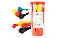 Plastové stahovací pásky vícebarevné, 1000ks AMiO-04318