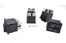 Přepínač kolíbka dvoupolohový 6A dvojitý, vypnuto-zapnuto