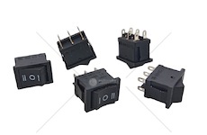 Přepínač kolíbka dvoupolohový 6A vypnuto-zapnuto-vypnuto