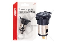 Přídavná elektrická zásuvka s klapkou 250 W 12 V 24 V AMiO-04434