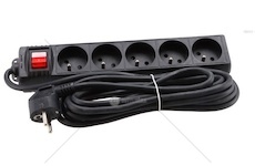 Prodlužovací kabel s lištou 5m 5 zásuvek Geko K00246C-C