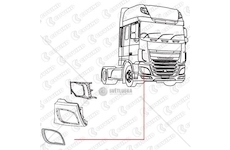 Rámeček světlometu DAF XF106 pravý MTX ED0618K001