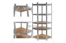 Regál policový rohový 180×40×70 cm, 175 kg, kovový - GEKO