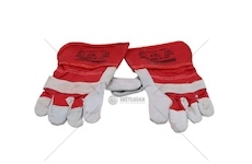 REKAWICE ROBOCZE SKORZANE ZAMSZ CZERWONY  2118/K/CZ