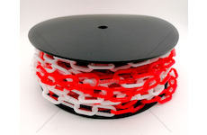 Řetěz plastový bílo-červený 25m