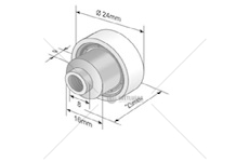 ROLKA DACHU FI24*9 DL.23MM BIALA  RD608VBS
