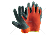 Rukavice pracovní - pogumované textilní, červené 0169143_A