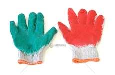 Rukavice pracovní pogumované zelené/červené VAMPIRKY 22cm