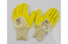 Rukavice pracovní POWLEKANE gumové žluté  1011-10