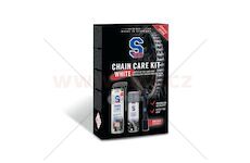 S100 sada péče o řetěz (mazivo, čistič, kartáč) - Chain Care Kit (White Lube)