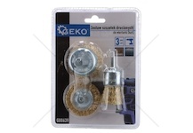 Sada drátěných kartáčů pro vrtačku 3ks Geko G00639