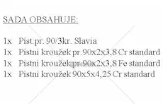 Sada píst + pístní kroužky pr.90/3kr.slavia 2s90a standard | MT03125/0