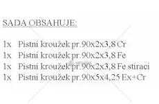 Sada pístních kroužků pruměr 90/4kr standard slávia 2s90a | MT03030/0