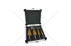 Sada stupňovitých vrtáků 4ks (4-12,20,30,32) HSS-TiN v kufříku MAR-POL