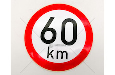 Samolepka rychlosti 60km, průměr 20 reflexní