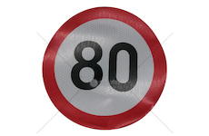 Samolepka rychlosti 80km průměr 20cm reflexní