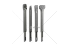 Sekáče SDS PLUS, sada 4ks, 250mm, plochý 20mm, plochý 40mm, špičatý, drážkovací, MAR-POL